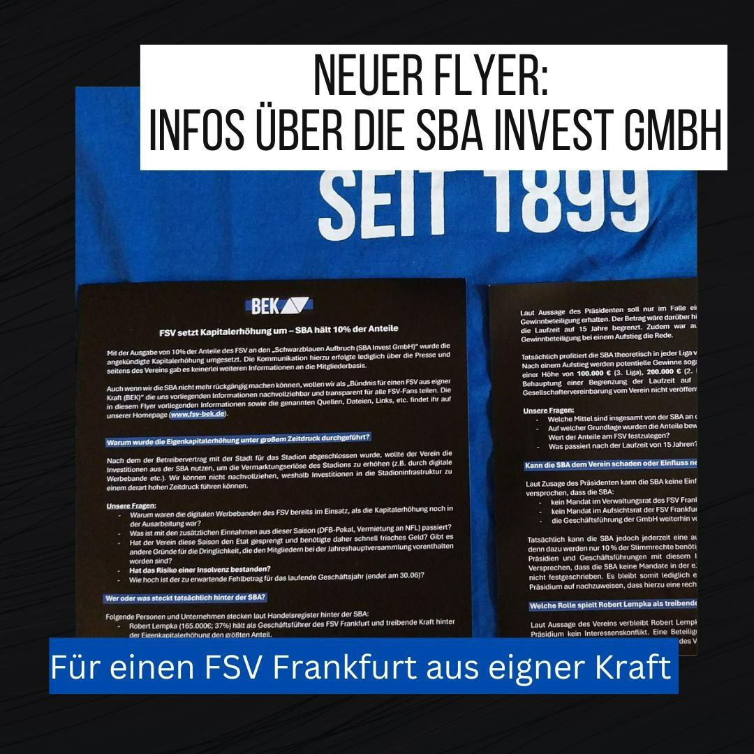 Flyer: Informationen zur SBA Invest GmbH